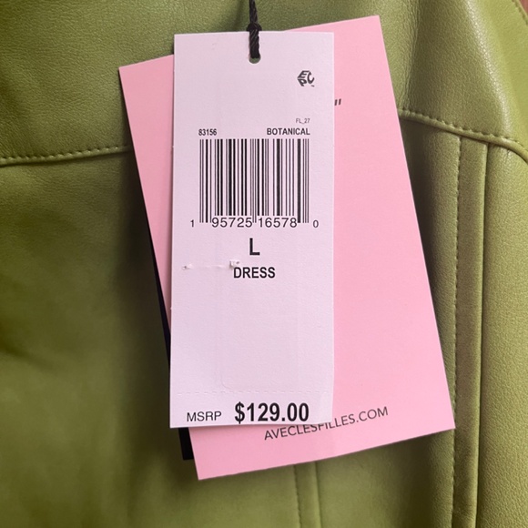 Avec Les Filles Anthropologie Faux Leather Fit & Flare Mini Overall Dress Size 4 - Picture 6 of 12